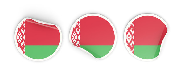 Flag of belarus, round labels