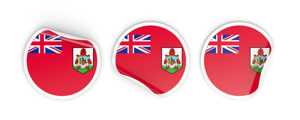 Flag of bermuda, round labels