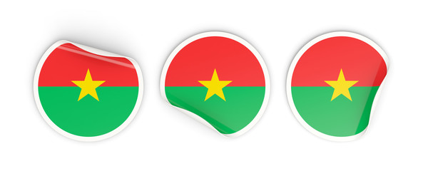 Flag of burkina faso, round labels