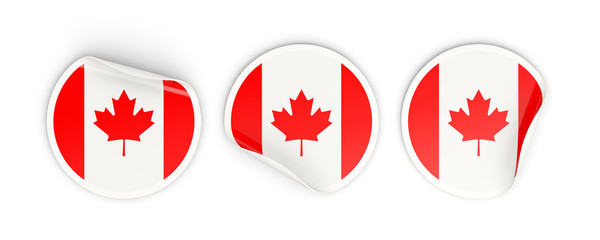 Flag of canada, round labels