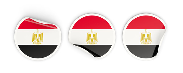 Flag of egypt, round labels