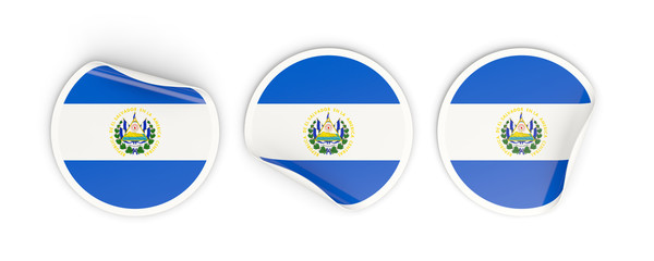 Flag of el salvador, round labels