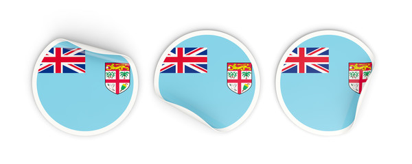 Flag of fiji, round labels