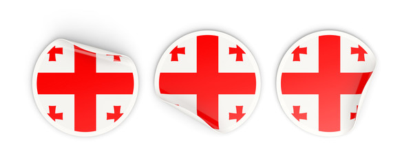 Fototapeta premium Flag of georgia, round labels
