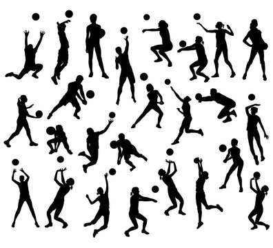 Volleyball Silhouettes, art vector design