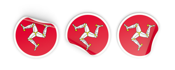 Flag of isle of man, round labels