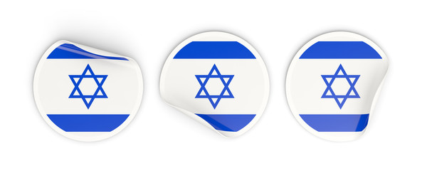 Flag of israel, round labels
