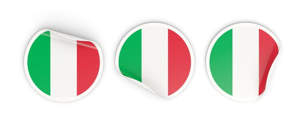Flag of italy, round labels