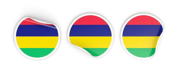 Flag of mauritius, round labels