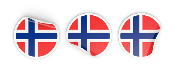 Flag of norway, round labels