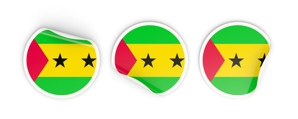 Flag of sao tome and principe, round labels
