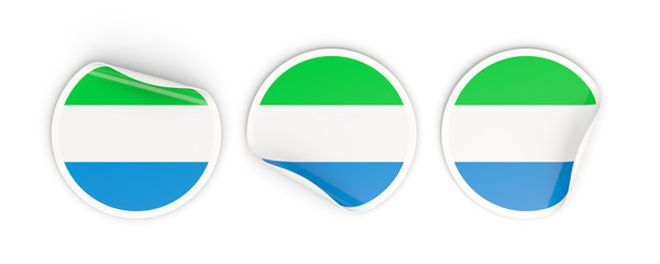 Flag of sierra leone, round labels