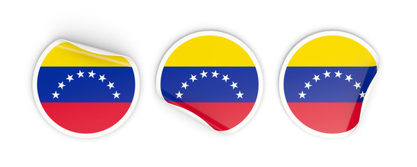 Flag of venezuela, round labels