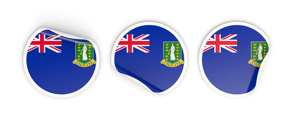 Flag of virgin islands british, round labels