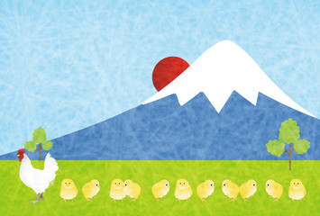 酉　鶏　年賀状　背景 © J BOY