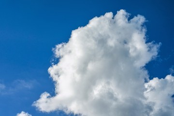 Big cloud in blue sky look like cotton candy