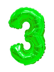 number 3 (three) from balloons