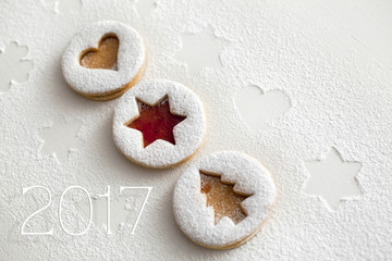 2017 Christmas and new year gingerbread cookies with honey