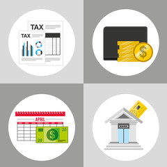 time tax payment icon vector illustration design