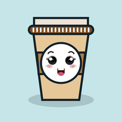 cup plastic drink facial expression isolated icon design, vector illustration  graphic 
