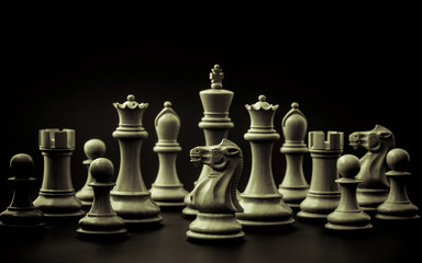 Abstract background of business concept . Standing King of chess