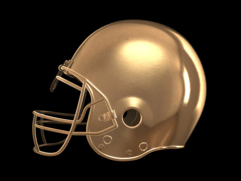 3D rendering of x ray shaded with wireframe football helmet.