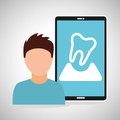 dental healthcare online icon vector illustration design