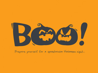 Obraz premium Halloween message Boo!