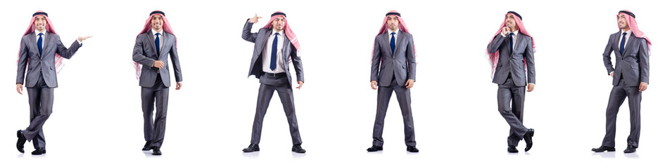 Set of photos with arab businessman