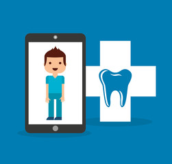 dental healthcare online icon vector illustration design