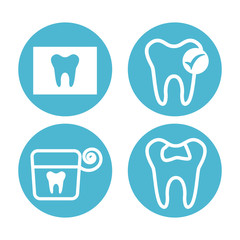 dental healthcare equipment flat icons vector illustration design