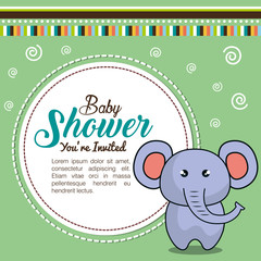 invitation baby shower card with elephant desing vector illustration eps 10