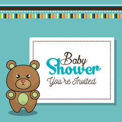 invitation baby shower card with bear desing vector illustration eps 10