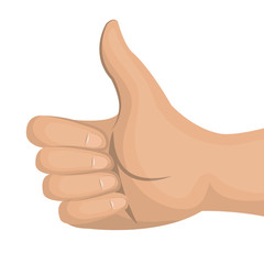icon hand like, thumb up gesture front design vector illustration eps 10