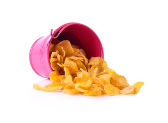  corn flakes isolated on white background