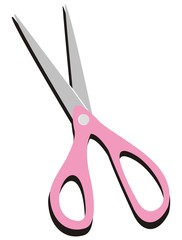 pink scissors, vector icon