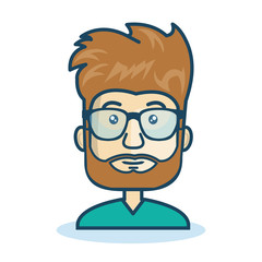 character man bearded hipster isolated vector illustration eps 10