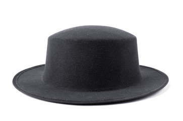 Brown felt hat isolate on white