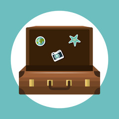 travel suitcase open vacation design vector illustration eps 10