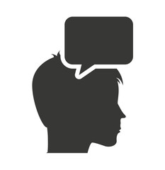 head profile human with education icon vector illustration design