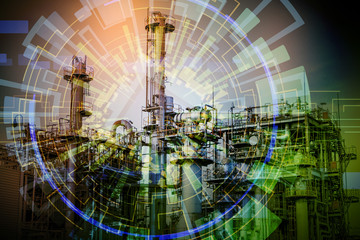 modern factory and electricity abstract, conceptual image visual