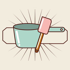 kitchen equipment utencils icon vector illustration design