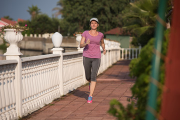 sporty woman jogging