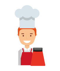 chef worker avatar character icon vector illustration design