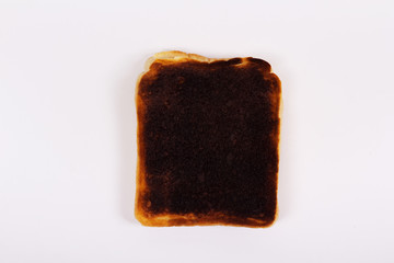 Slice of toast on a white background