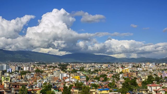 Time-lapse of Kathmandu city as seen from Patan, Nepal