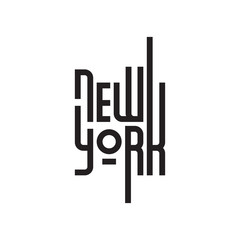 New York sign, typographic design element. Vector illustration EPS 10 isolated on white background