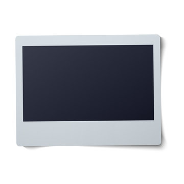 Polaroid frame vector illustration isolated on white background . Single instant photo with black space for image