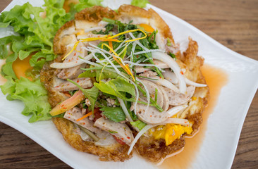 spicy salad with egg