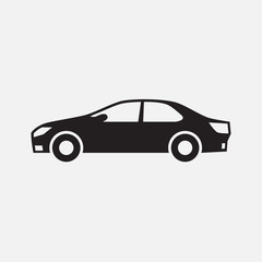 Plakat Car Icon, car silhouette. Isolated on white background, vector illustration EPS 10